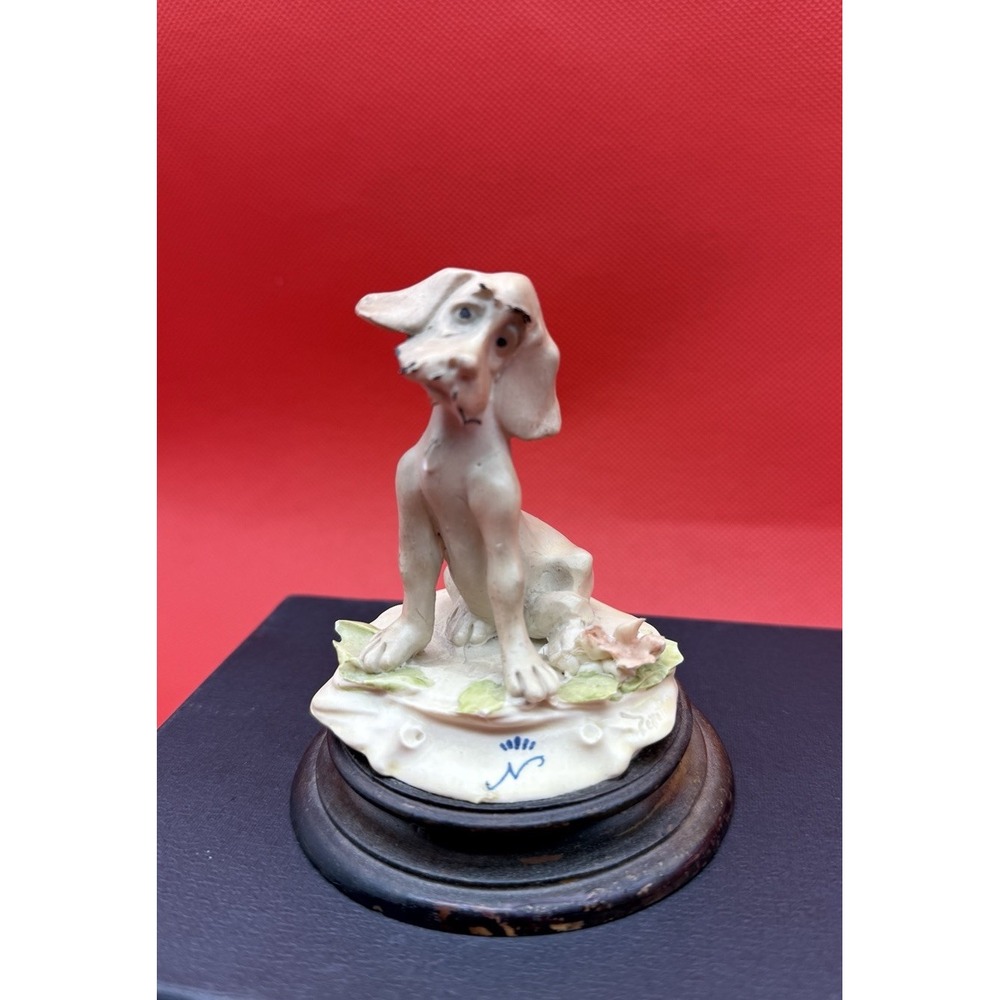 Vintage Capodimonte Gino Pezzato Dog Figurine 3.75" Tall